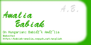 amalia babiak business card